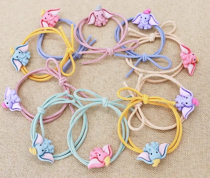 400 шт/Партия DIY Мульти маленький слон с крыльями резинки простые двойные палубные эластичные кольца для волос Инструменты для укладки аксессуары HA663