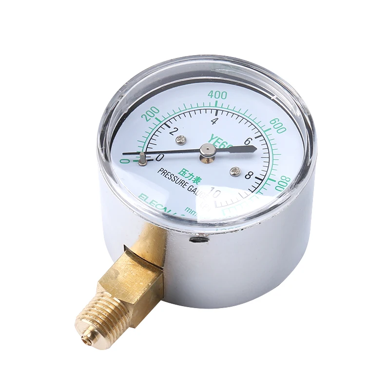 ELECALL New YE-60 0~10KPA Air Diaphragm Pressure Gauge Phosphor Bronze Film Box Pressure Gauge Positive Pressure Meter 