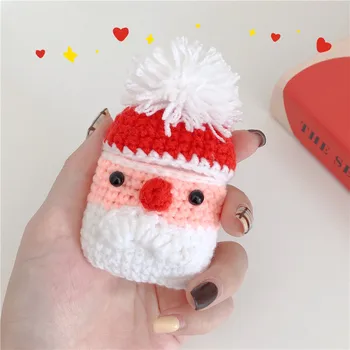 

Winter Cute Cartoon Christmas Earphone Woolen Case for AirPods 2 1 Knitted Wireless Headphone Cover for Air Pods 1 2 Earpods Bag
