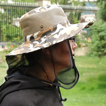 

1pc Mosquito Insect Mesh Cap Head Face Protector Net Sun Wind Protection Breathable Midge Hat for Outdoor Camping Travel Fishing
