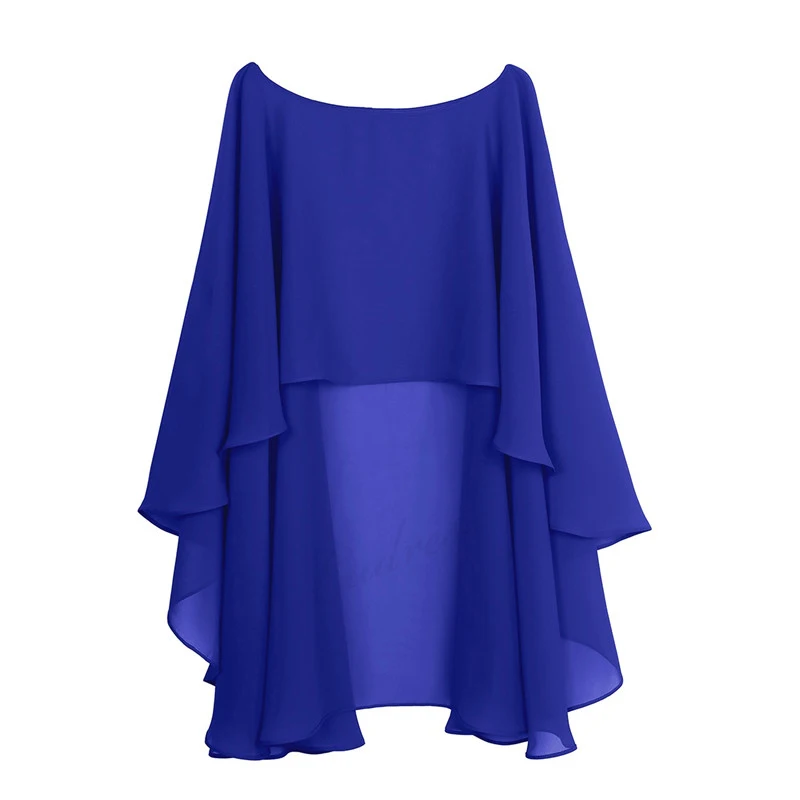 Royal Blue Женские мягкие свадебные накидки, свадебные накидки, шифоновые болеро, свадебные болеро, длинная шаль и накидки, вечерние свадебные накидки - Цвет: Royal Blue