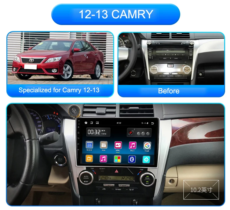 Clearance Car Multimedia Video Player Navigation GPS Android 9.0 4G For Toyota Classic Camry 06/08/11/12/13 1