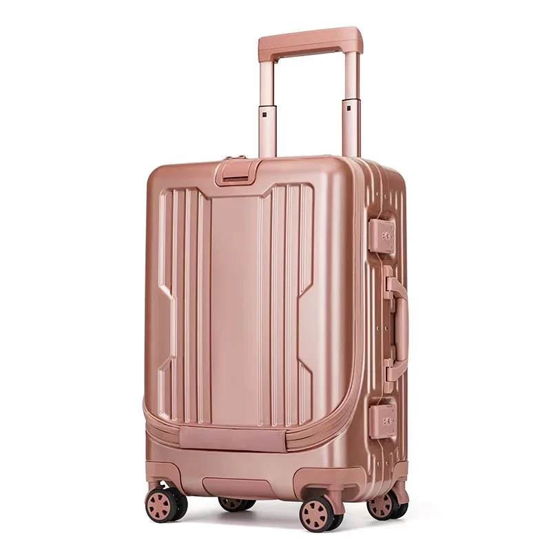 Carrylove 2" дюймовый ноутбук алюминиевая рама Роскошный Жесткий чемодан на колёсиках Спиннер кабина дорожная тележка чемодан с колесами - Цвет: gold pink