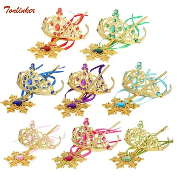 

2019 New Gilrs Costumes Accessories princess Elsa Anna Belle Auraro Rapunzel Cinderella Sleeping beauty Sofia Jasmine Crown wands 1-12 years