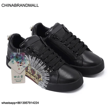 

218 fashion women spring autumn sneakers leisure shoes flats real genuine cow leather woman casual loafers shoes white