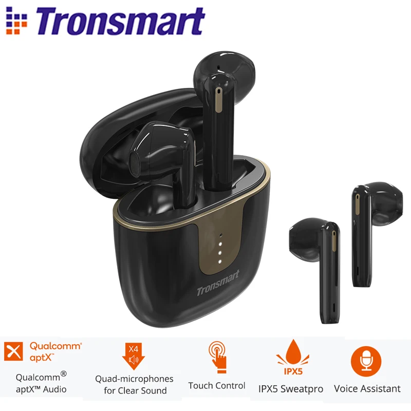  Наушники Tronsmart Onyx Ace TWS, Bluetooth 5,0, беспроводные наушники с шумоподавлением, 4 микрофона, 24 часа воспроизведения 