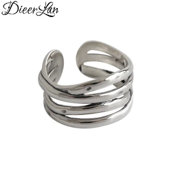 

Ethnic Style 925 Sterling Silver Multilayer Lines Rings for Women Bridal Wedding Vintage Open Finger Rings Christmas Gifts
