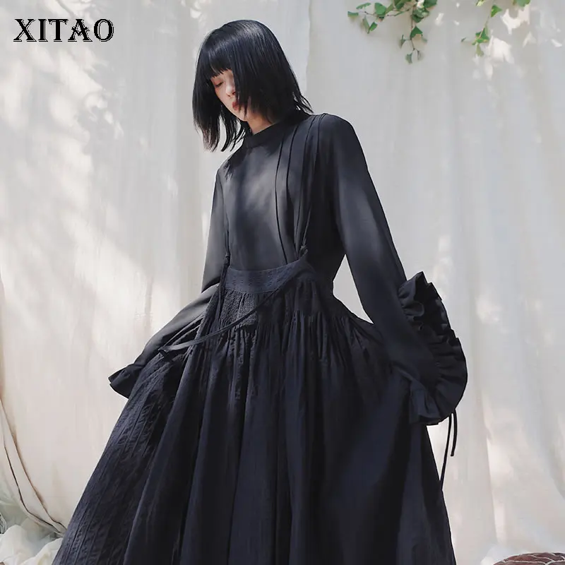 

XITAO 2020 Early Spring New Womens Tops and Blouses Minority Lace Long Sleeves Shirt Black Wild Loose Trend Women Clothes XJ4023