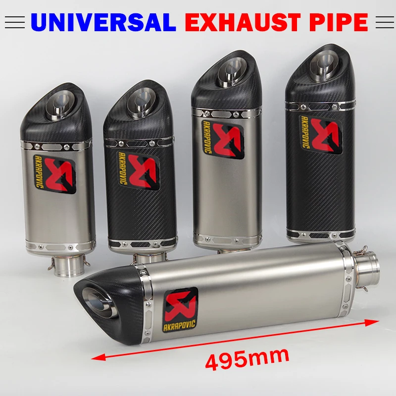 

51mm universal Motorcycle exhaust muffler Akrapovic escape with DB killer for R1 R6 Z900 Z1000 s1000rr Fz1 fz6 zx6r zx10r z250