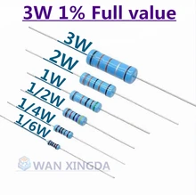 

10pcs 3W 1% metal film resistor 0.1R 0.12R 0.15R 0.18R 0.22R 0.24R 0.27R 0.3R 0.33R 0.36R 0.39R 0.43R 0.47R 0.5R 0.1R-1M