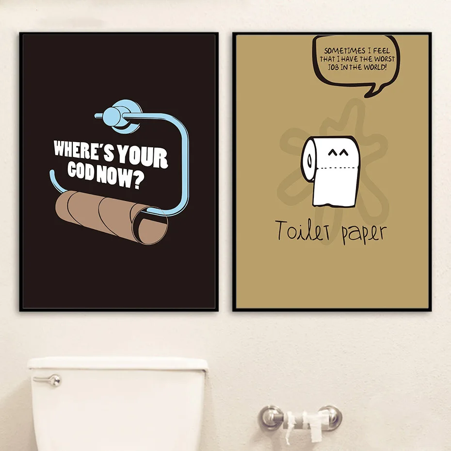 Bathroom Décor Bathroom Poster Leopard on the Toilet Funny Toilet