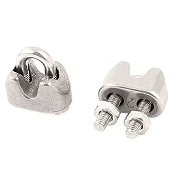 

New 2mm 1/16 Inch Stainless Steel Wire Rope Cable Clamp Fastener 12pcs