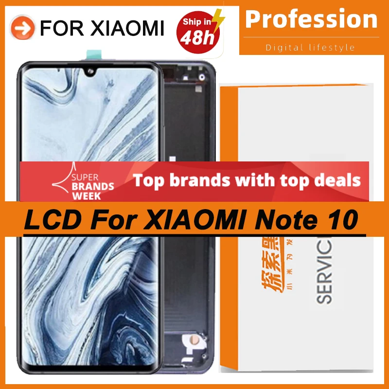 100% Оригинальный 6 47 &quotAMOLED дисплей для XiaoMi Mi Note 10 Pro Full LCD CC9 Сенсорный экран