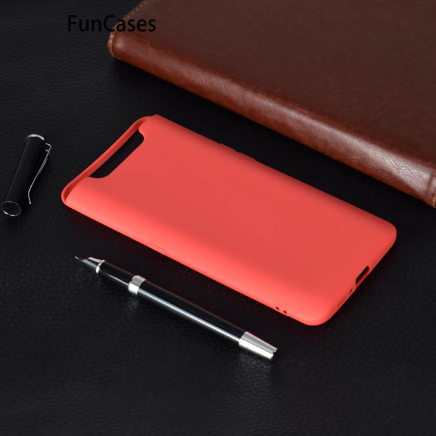 A80 A90 красные мягкие силиконовые чехлы для телефона samsung милый чехол Galaxy etui