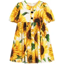 Детское желтое платье для девочек; торжественное платье для свадебной вечеринки; детское платье принцессы; костюм