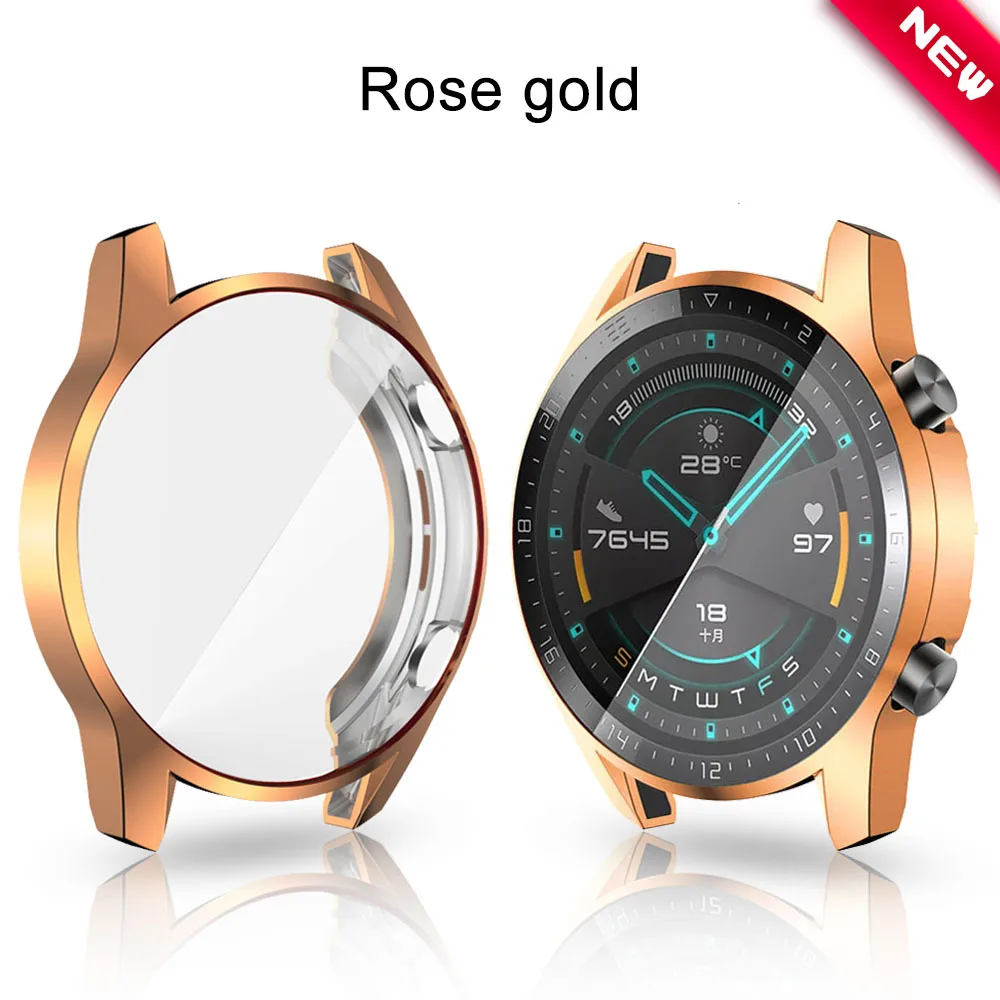 2 шт., мягкий ультра-тонкий защитный силиконовый чехол из ТПУ для huawei Watch GT 2, Сменный Чехол, ремешок, аксессуары для умных часов