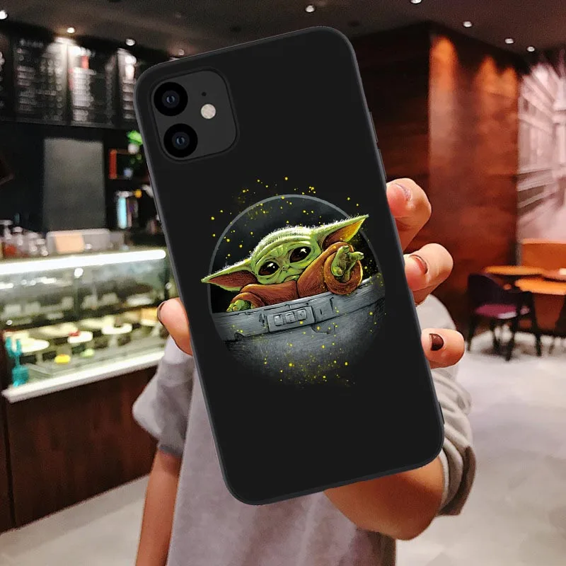 Милый ребенок йода Мягкий силиконовый чехол для телефона оболочка для iPhone 6 6s 7 8 Plus X XR XS Max 11 Pro Max мандалорский черный ТПУ чехол