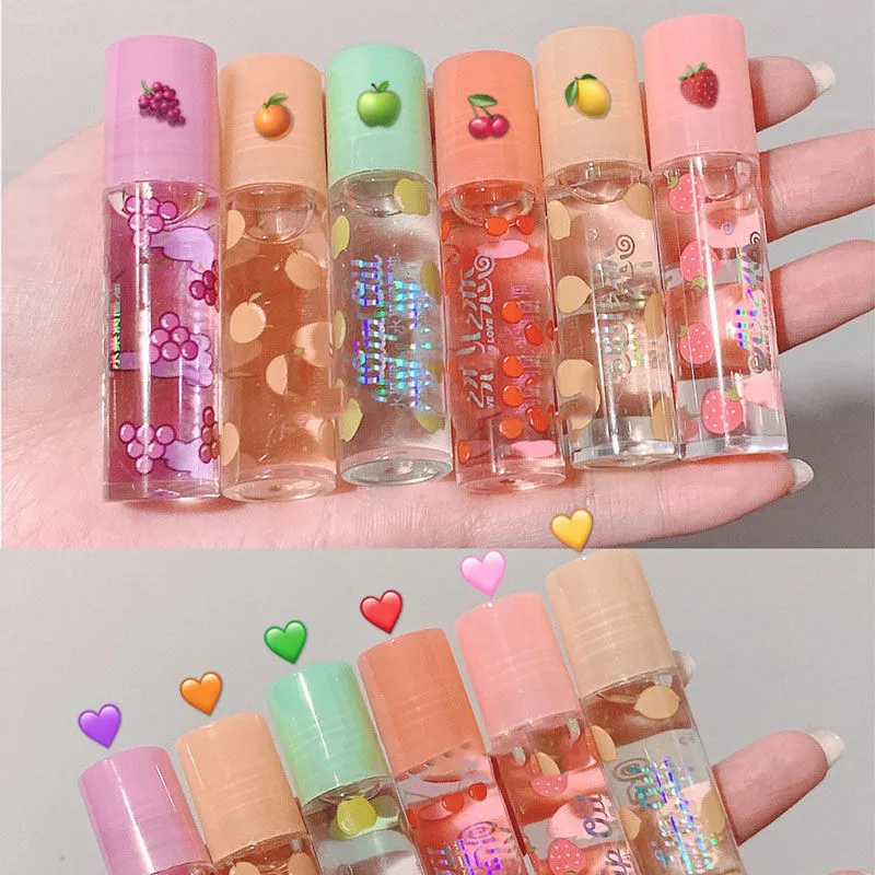 6 Colors Roll-on Fruit Oil Lip Balm Moisturizing Mirror Transparent Long lasting Hydrating gloss Cosmetics | Красота и здоровье