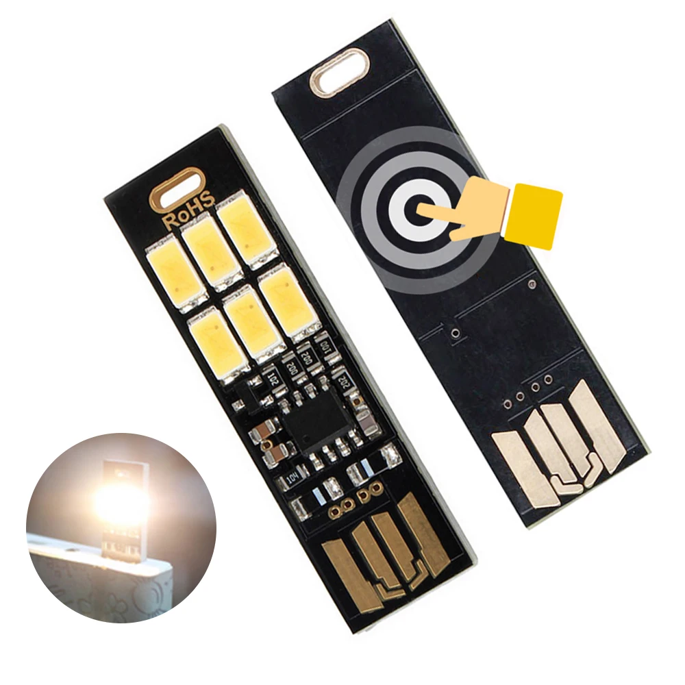 LED Light Portable Mini USB Power 6 LED Light Bar 1.2W 5V Touch Sensor Dimmer Warm For Power Bank PC Laptop Table Lamp