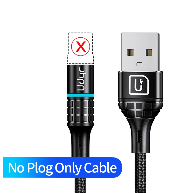 Only Black Cable Магнитное зарядное устройство Udyr 3 А, кабель usb type-C для iPhone, кабель для быстрой зарядки, кабель Micro USB C для xiaomi redmi note 7 pro - Цвет: Only Black Cable