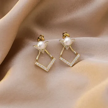 

2020 Korean New Style Simple Pendant Earrings Fashion Versatile Pearl Earrings Elegant Female Jewelry