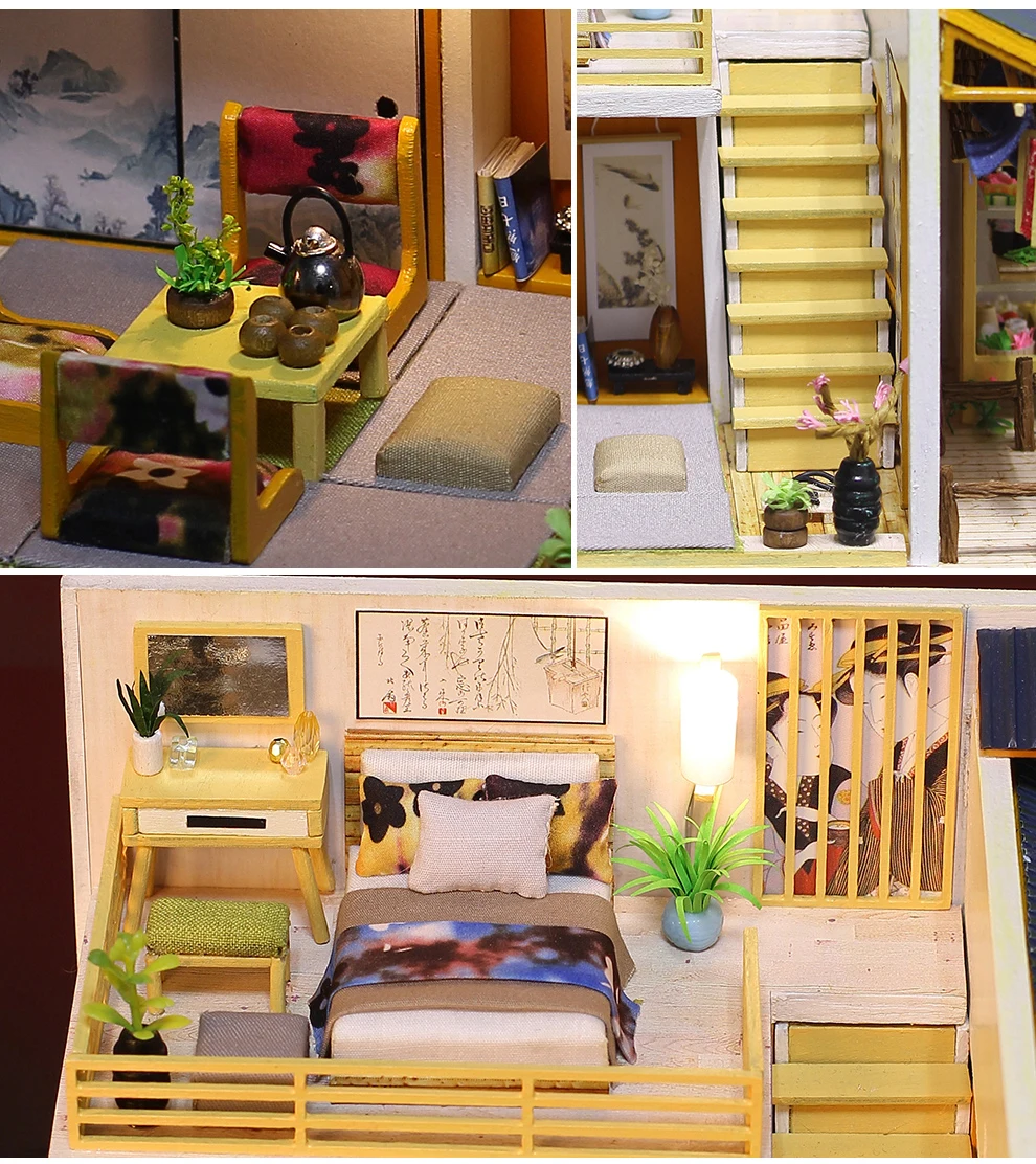 Детские игрушки Diy кукольный домик собирать деревянные Miniaturas кукольный домик миниатюрная мебель для кукольного домика, головоломка, развивающие игрушки для детей