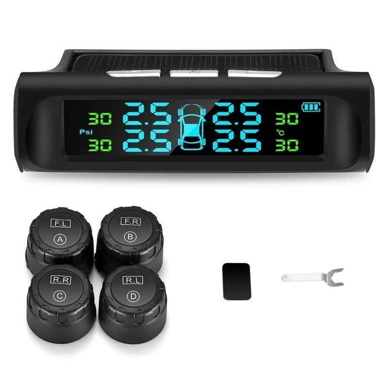 Солнечная Tpms автомобильная система мониторинга давления в шинах 4 внешняя