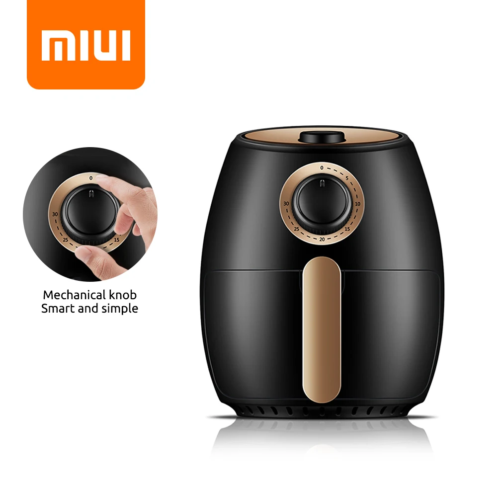 MIUI Smart Air Fryer without Oil Home Cooking MI CYCLONE 2L Deep Fryer Cold Rolled Metal Disposable Molding Rock Solid Classical