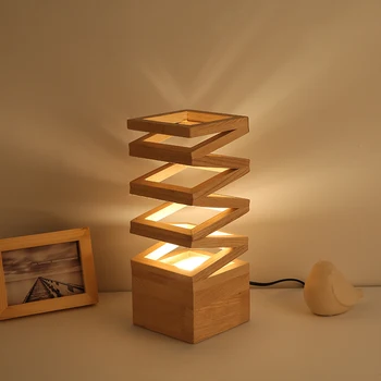 

Modern Nordic Lamps Retro E27 Desk Light Wood Lamp Restaurant Bar Coffee Dining Room LED Table Lamp Home Fixture Wooden Lighting