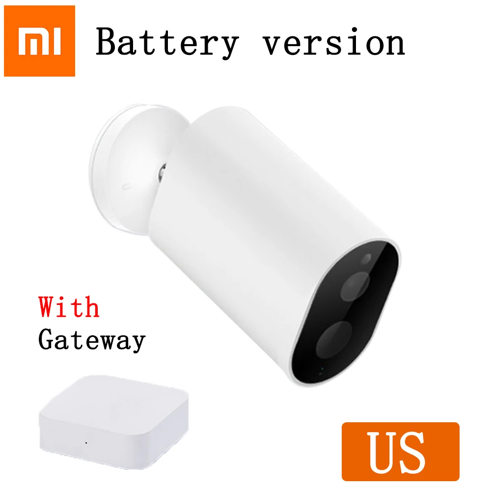 Xiaomi US Xiaomi Mijia умная IP камера с батарейным шлюзом 1080P AI гуманоидная камера обнаружения уличная Беспроводная умная камера управление приложением - Цвет: Xiaomi US