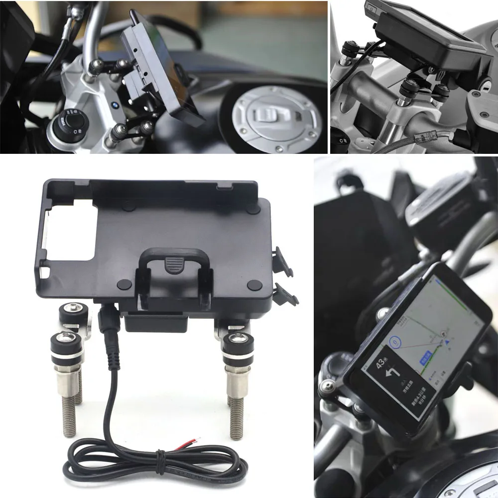 Черный держатель для навигатора мобильный телефон BMW F750GS F850GS R1200RS|Накладки и