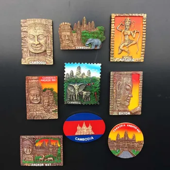 

Fridge Magnet Souvenir World Natural Heritage Angkor Wat Cambodia 3d Resin Colored Crafts Refrigerator Magnet Sticker Home Decor