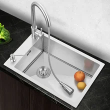 Кухонная раковина большого размера, над столешницей, 60x40 см, Матовая нержавеющая сталь, одиночная миска, раковина, серебряная, овощная, раковина для умывальника