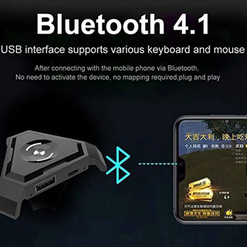  PUBG Mobile Gamepad Controller Gaming Keyboard Mouse Converter For Android ios Phone to PC Bluetoot