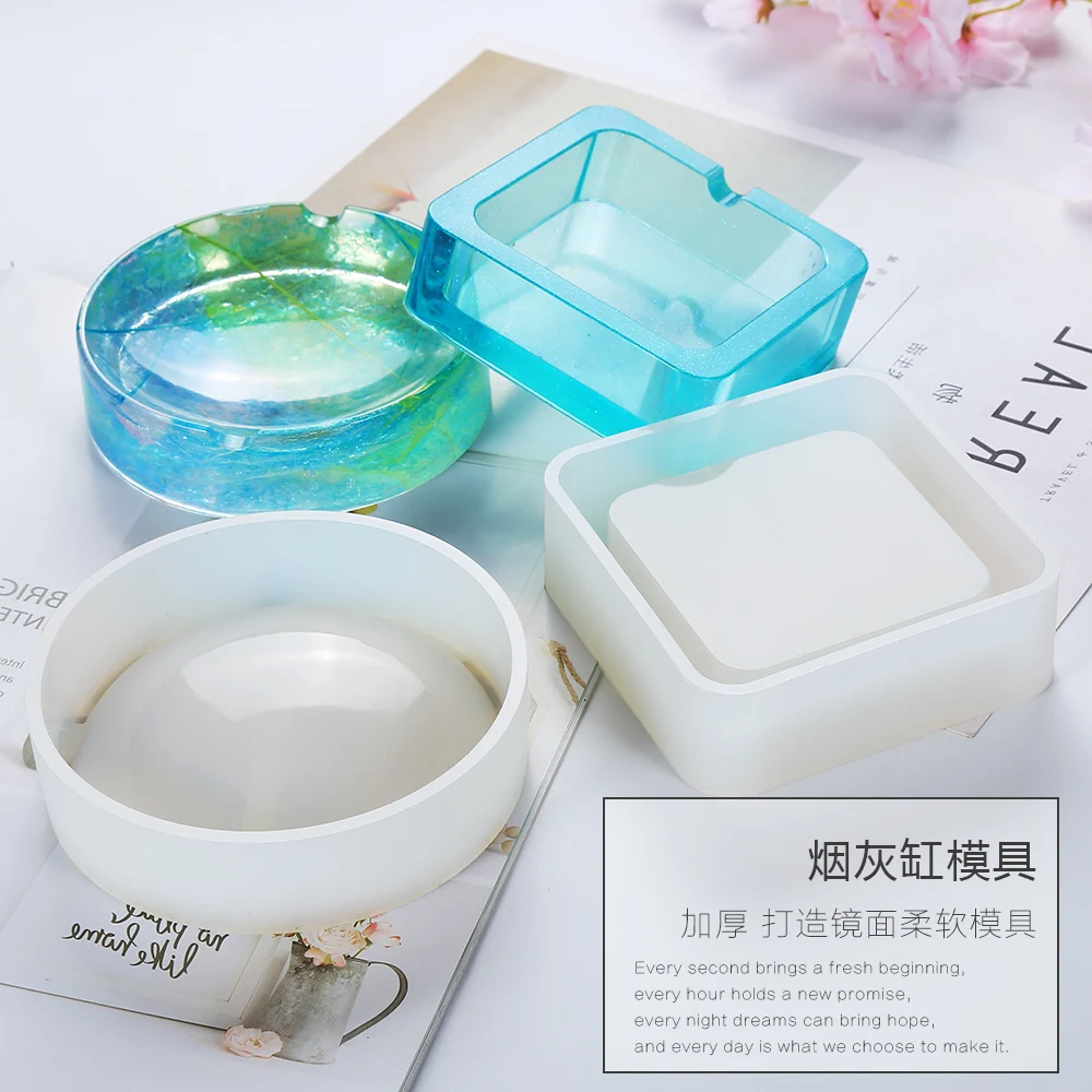 DIY Ashtray Making Cement Mold Handmade Epoxy Resin Silicone Molds for Concrete