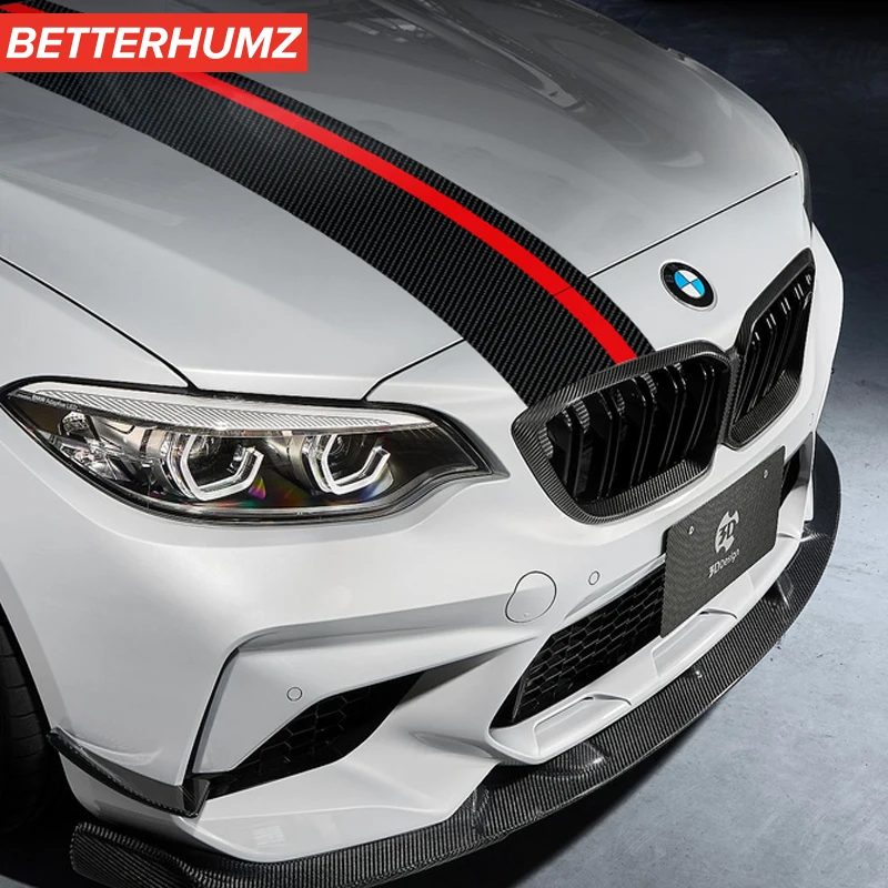 BetterHumz наклейка для стайлинга двигателя полоса бампер крышка BMW E90 E46 E39 F10 F07 F20 F25 F26