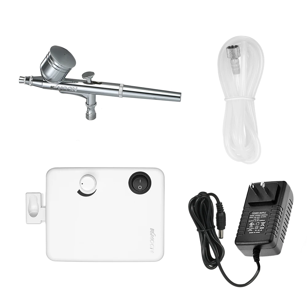 

KKmoon Multi-purpose Dual Action Airbrush Mini Air Compressor Set Gravity Feed Air Brush Kit for Art Painting Tattoo Air Brush