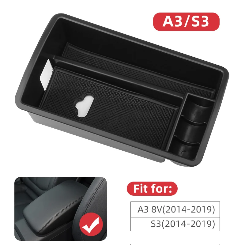 1 шт. внутренний центральный подлокотник коробка для хранения Органайзер для ауди Audi A3 8 в S3 A4 B8 B9 S4 A5 S5 Q3 Q5 Sportback Sline Avant аксессуары - Название цвета: A3 S3