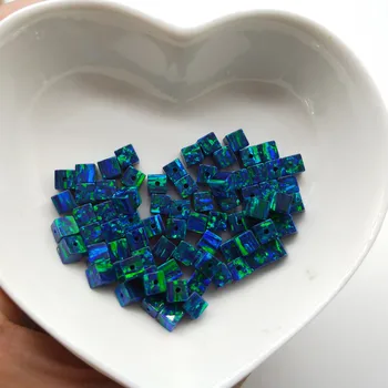 

(20pcs/lot)Many colors 4mm Synthetic Opal Square Beads opal Cube with Full hole for fashion jewelry with wholesale price