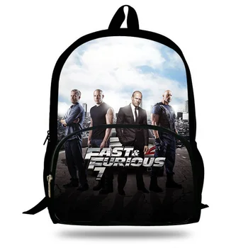 

Fast Furious 7&8 design Backpack Children Characters Print School Bags For Teenage School Backpacks Kids Daily Bag For mens boys