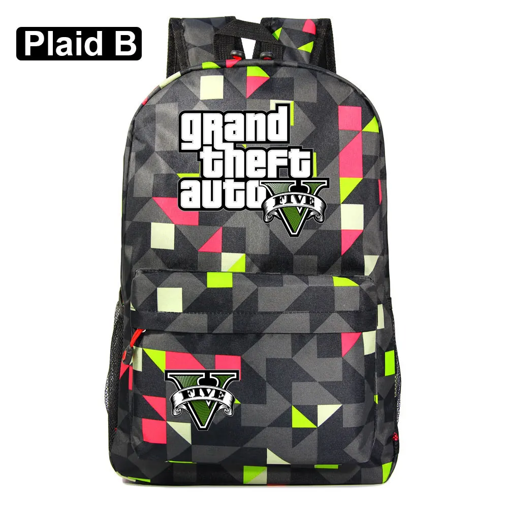 Модная популярная игра GTA5 Grand Theft Auto V мальчик девочка книжный школьный рюкзак женская сумка пакет школьная сумка для подростков мужской студенческий рюкзак - Цвет: 29