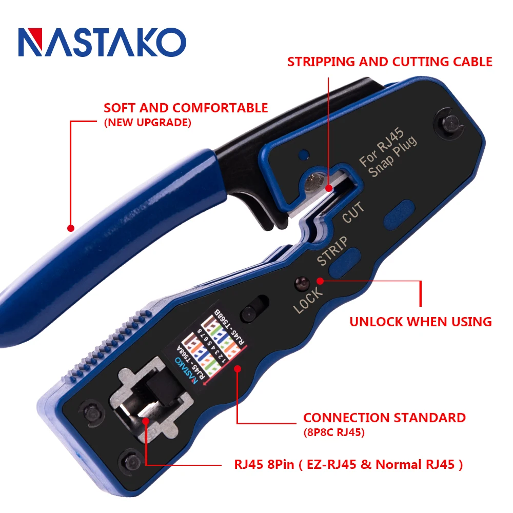 NEW RJ45 tool EZ RJ45 network tool rj45 crimper RJ45 Cable Crimping Tool network crimp tools for RJ45 Cat6 Cat5 Plug rj45 Pliers
