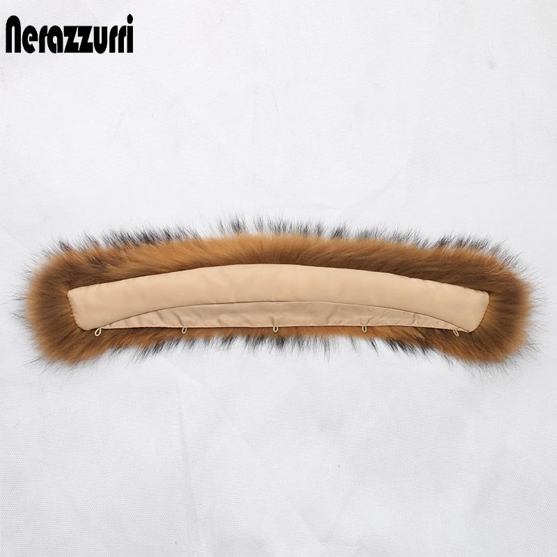 Natural Raccoon Fur Detachable Collar Scarf for Women