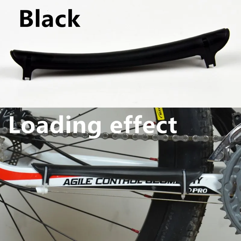 Пластиковая защитная Рама велосипеда для велосипедной цепи, Защитная крышка для задней вилки - Цвет: Черный