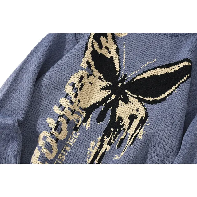 Hip Hop Knitwear Mens Women's Sweaters 2020 Harajuku Fashion Butterfly Male Loose Tops Casual Streetwear Pullover Sweaters 5