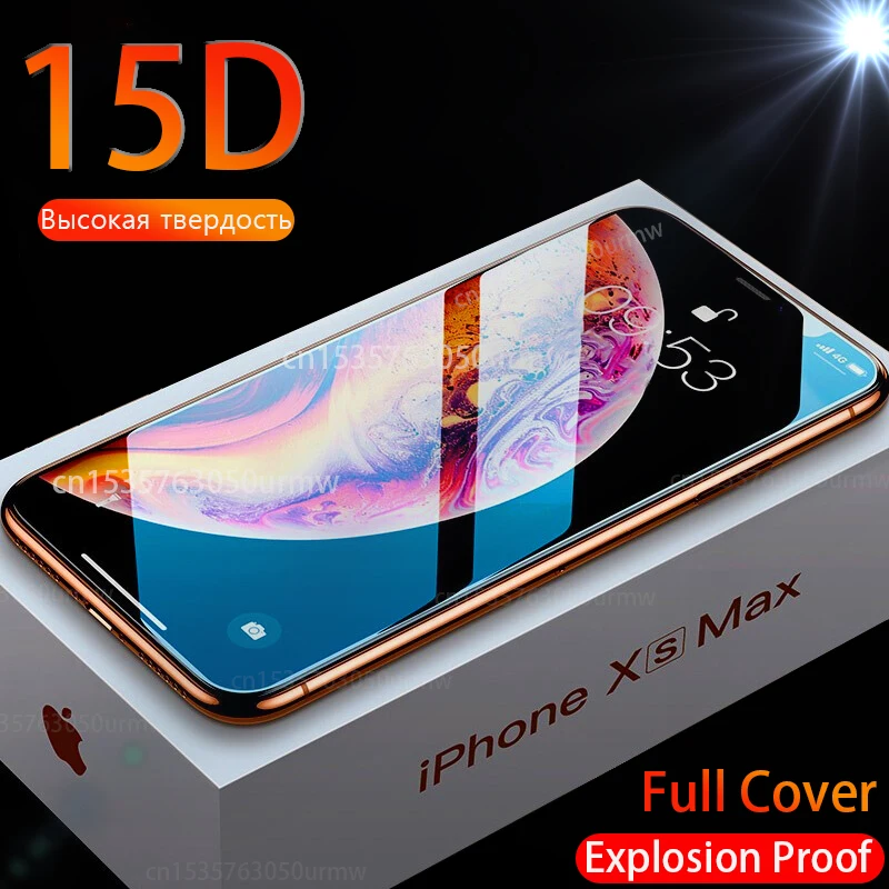 15D Full Cover In Vetro Temperato Per Iphone 13 14 Pro Max Screen Protector 11Pro 12Pro 14 6 7 8 Plus Xr X S Max Se 2020 Accessori