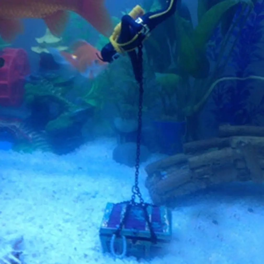 Diver Hunter сундук с сокровищами подводный Пейзаж орнамент мультфильм аквариум Аквариум Ландшафтный орнамент украшение