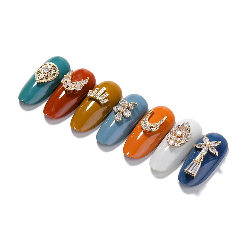 1 Pieces 3D Metal Zircon Nail Art Jewelry Japanese Pearl Pendant Decorations Top Quality Crystal Manicure Diamond Charms 6