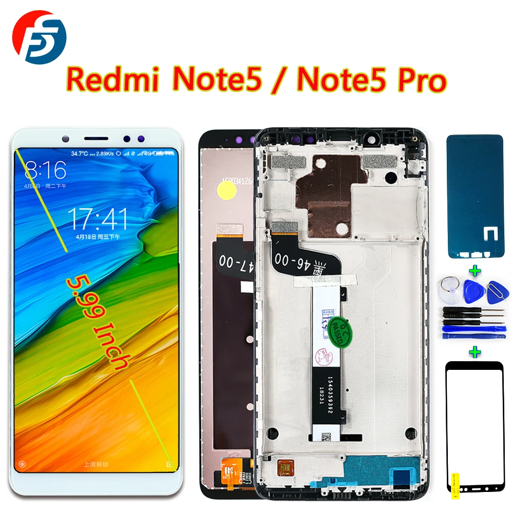 

Fansu Lcd Display For Xiaomi Redmi NOTE 5 Pro ( CPU:Snapdragon 636 ) Touch Screen Digitizer Assembly Frame For Redmi Note 5