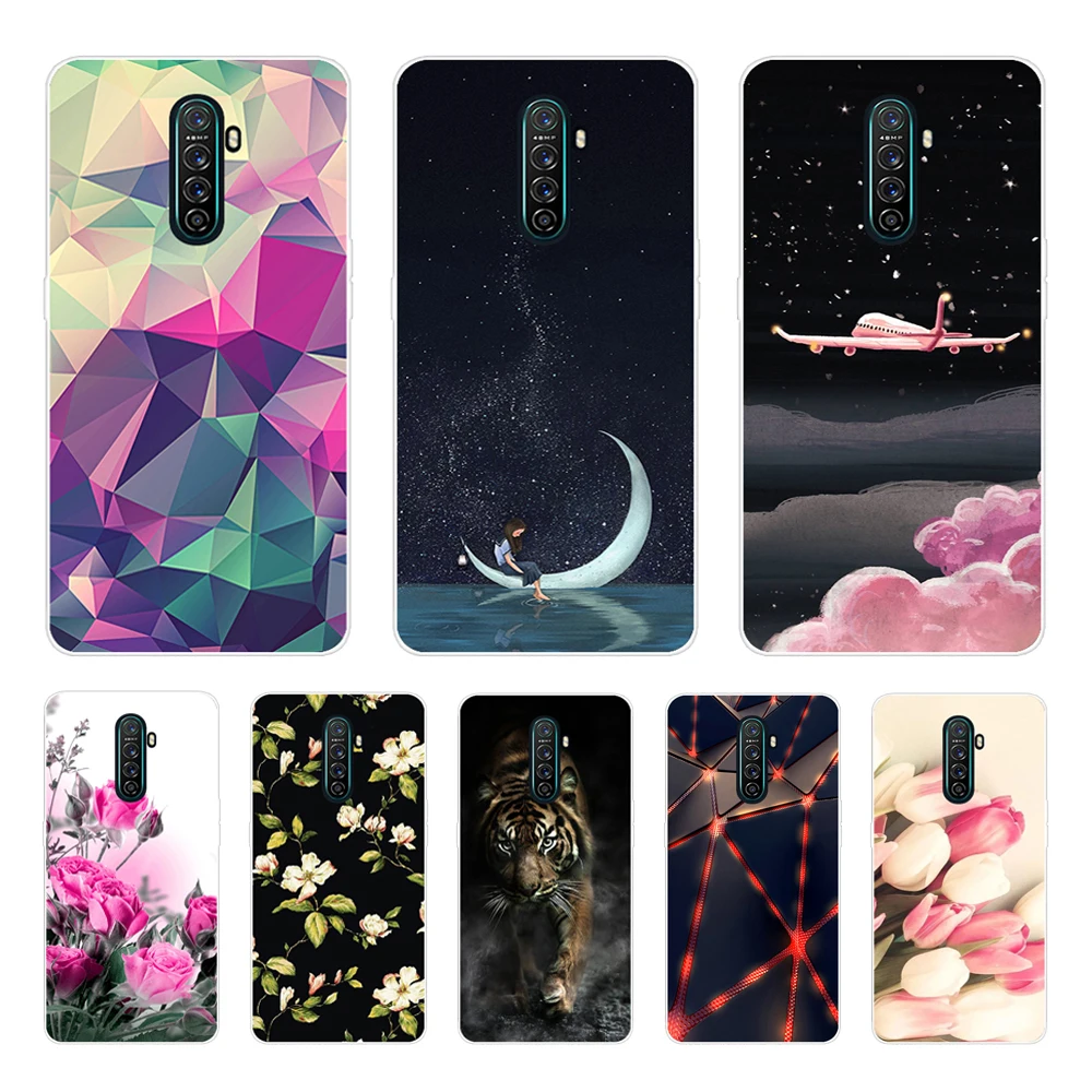 Чехол 6 5 дюйма для OPPO Realme X2 Pro силиконовый черный мягкий ТПУ чехол с принтом
